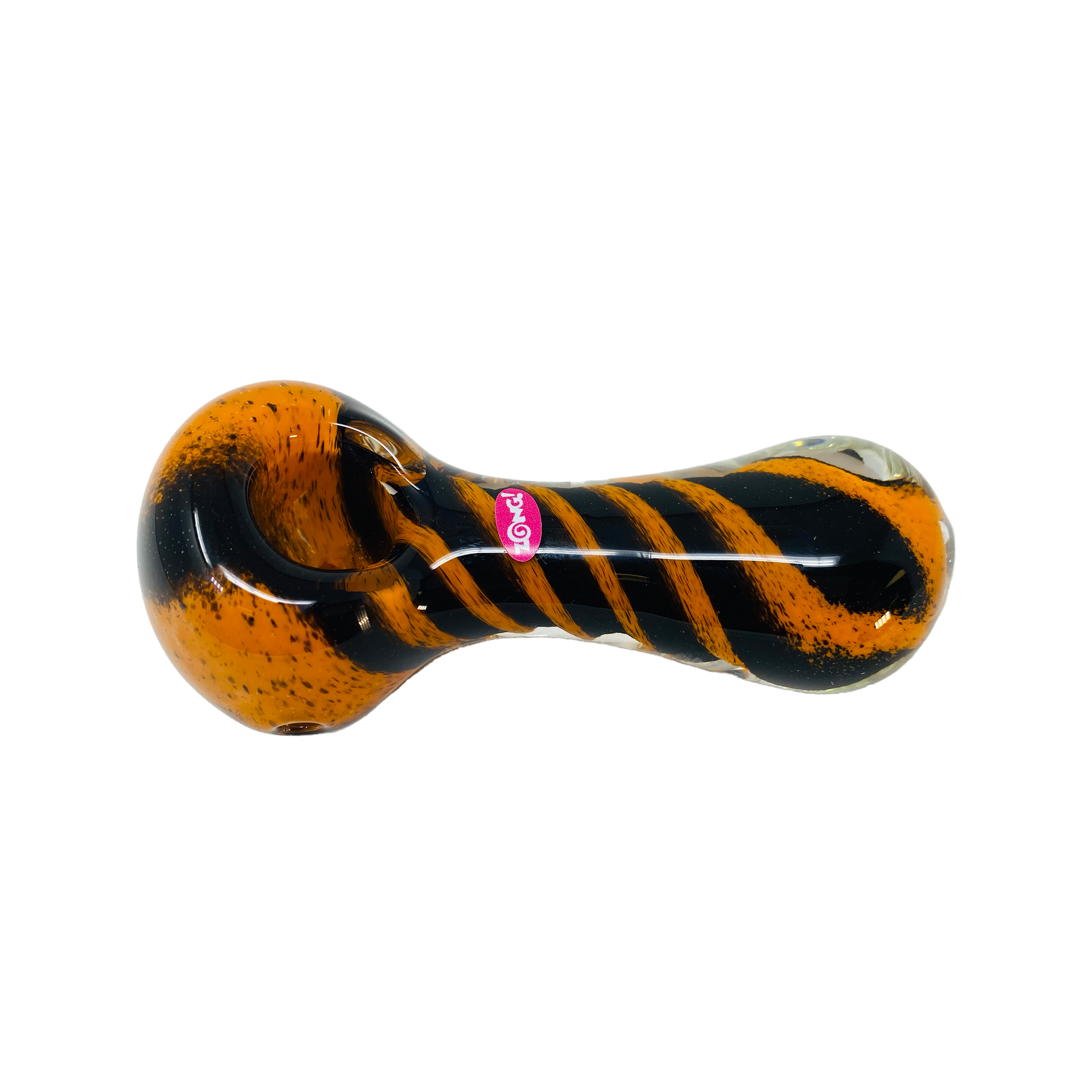 ZONG Hand Blown Glass Tobacco Pipe-US Made, Pink with Dichro (164g
